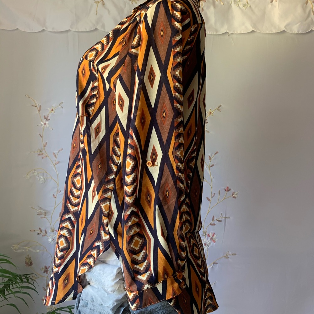 Multicolor geometric figures blouse, - Picture 2 of 7